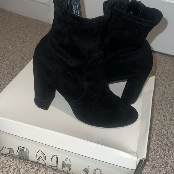 Black Suede Booties - Picture 1 of 4
